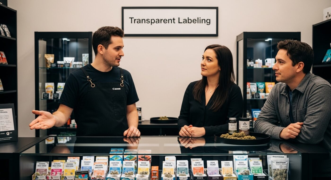 cannabis dispensary transparent labeling